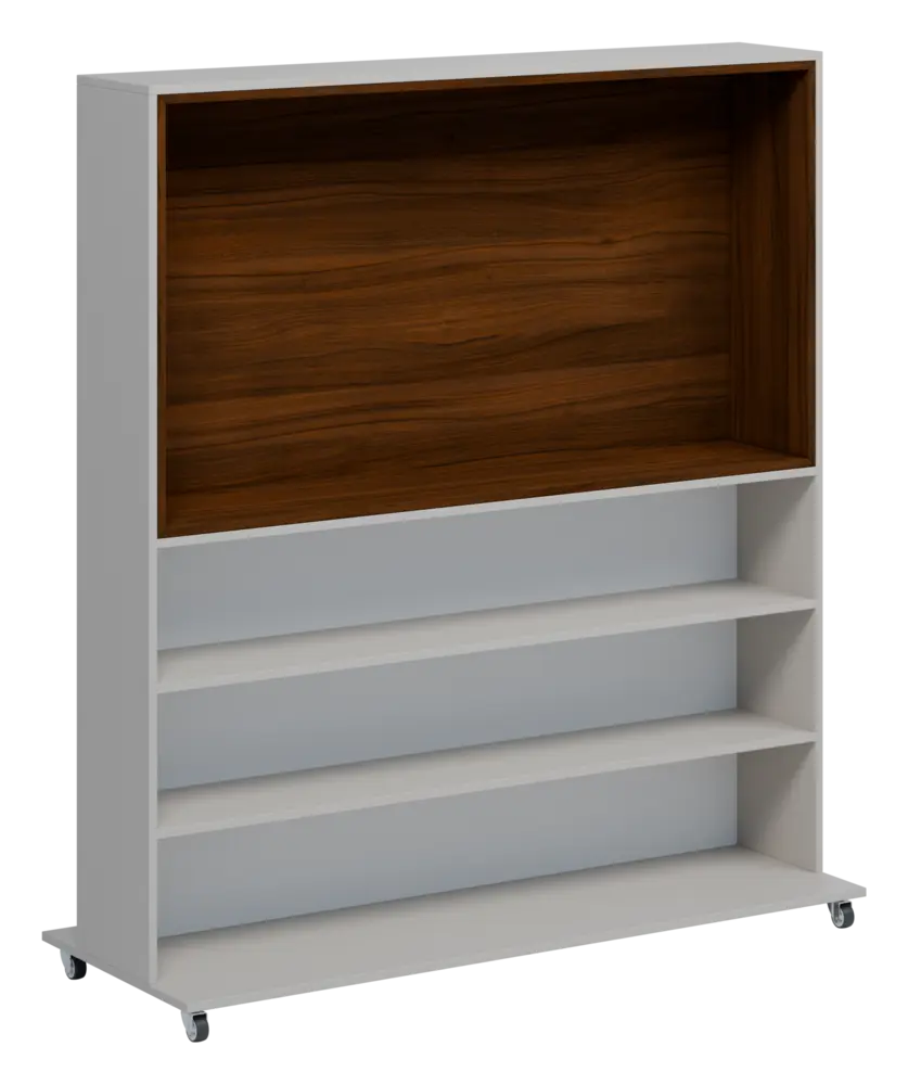 RGMK 1664 kancelářská skříň pro TV, 1800x1600x600, kolečka, ořechová